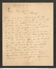 Nachlass Franz Steindachner, Brief von Victor Milborn an Franz Steindachner (27.10.1890), Inv.Nr. 342.01, Seite 1